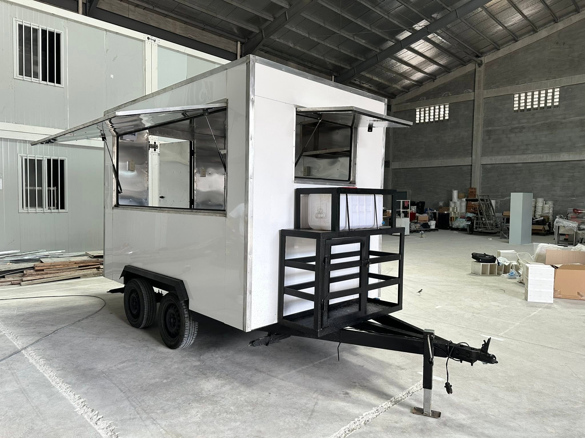 Custom-built trailer fabricated for specialized project use